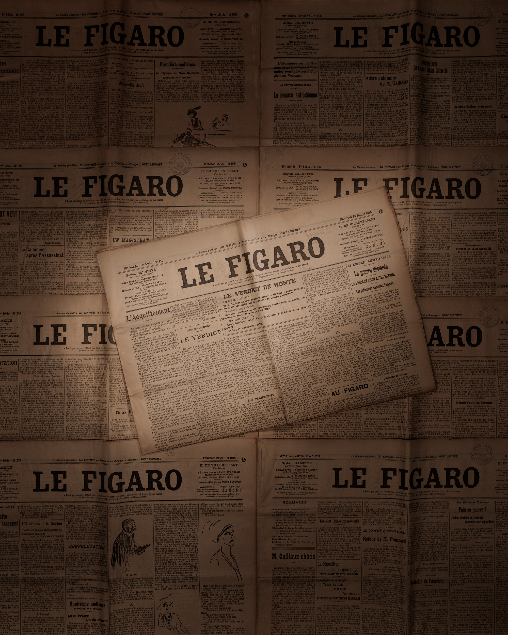 Le Figaro July 1914, 2025, Inkjet pigment print, 50 x 40 cm, Edition of 3 + 1AP